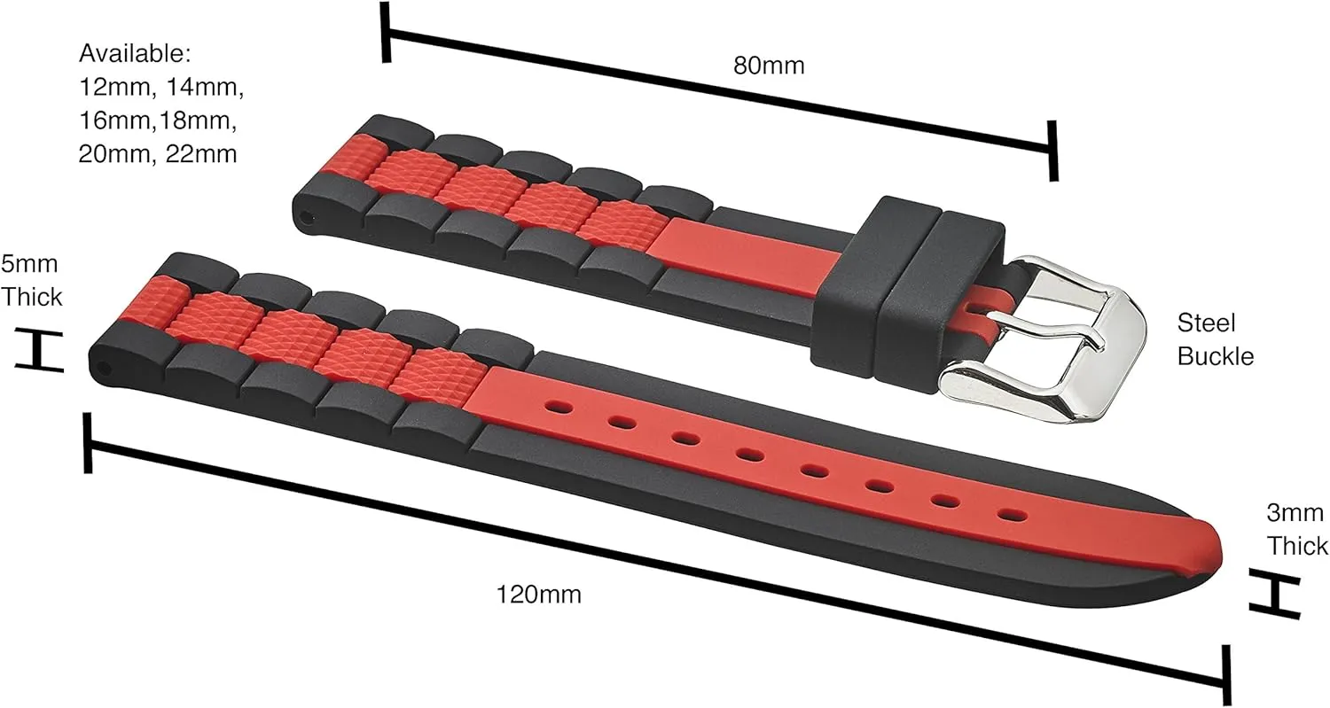 & Women | Replacement Band Compatible with Traditional & Smart Watches Alpine Silicone Sport Watch Band | heritage neuron epoch convenience cardboard copper Heavy-duty Waterproof Silicone Watch Strap for Men 