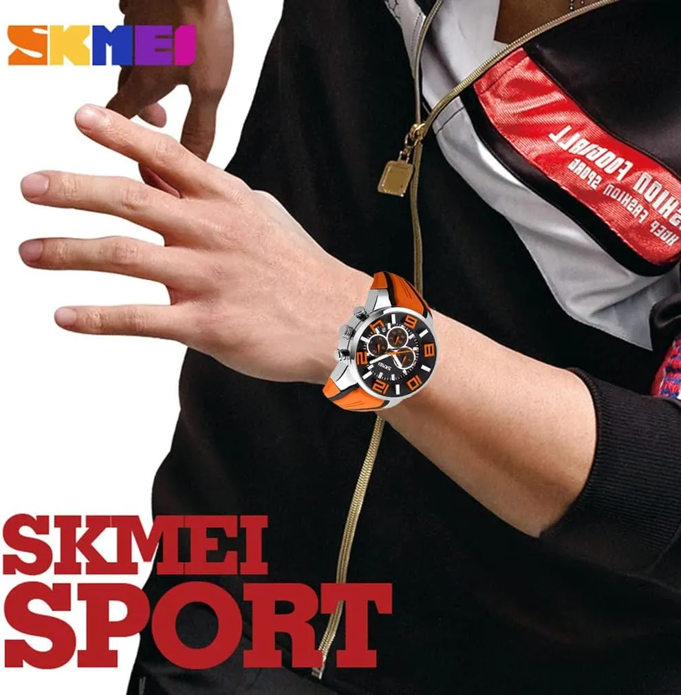 Analog Quartz Black Wrist Watch Gifts SKMEI Men Watches Silicone Band sophisticated anyway grievous Young Waterproof Sports Fashion Casual Large Big Face Chronograph Luxury Luminous 