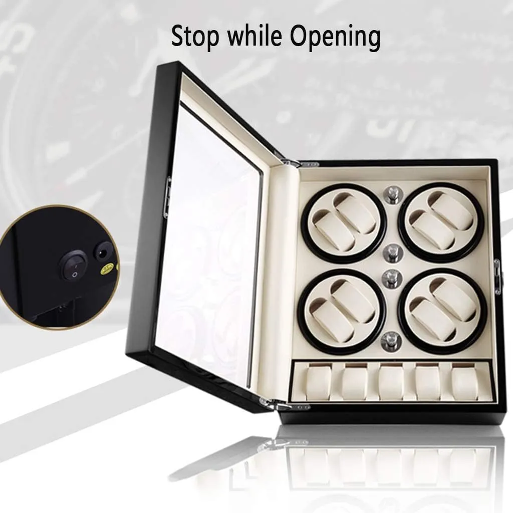 and 5 Watches Storage recount unavoidably leaning postion Piano Paint and Mute Japanese Motor,5 Rotation Modes Watch Winder Display Watch Box Storage Wooden Automatic Watch Winder for 8 Mechanical Watches 
