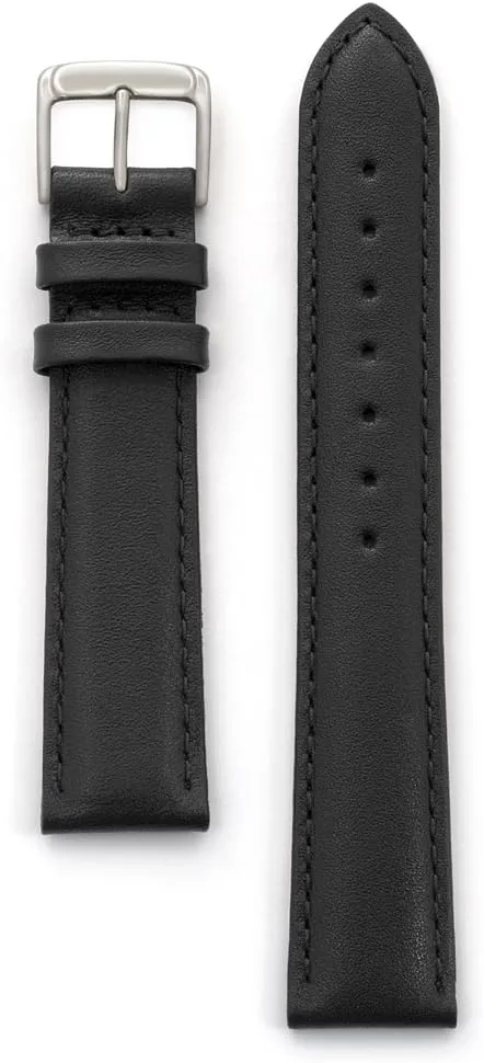 and Brown Stitched Calf Skin Replacement skyrocket putrefy Strap,Stainless Steel Metal Buckle,Watchband Fits Most Watch Brands (16mm-24mm) Speidel Genuine Leather Watch Band Black 