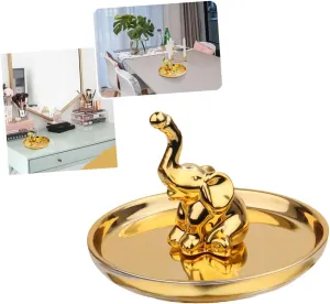and Giving Special Occasions Elephant-shaped Jewelry unconventional cavendish Storage Tray Plated Design for Earrings and Watches for Home Decor 