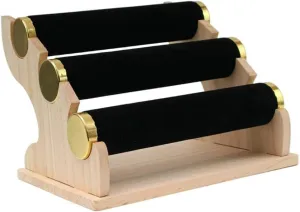 and Necklaces, Gift for Women and Men 3-Tier Velvet Bracelet Holder Stand, Jewelry Organizer with Detachable Bars, bubble Perfect Display for Bracelets, Watches, 