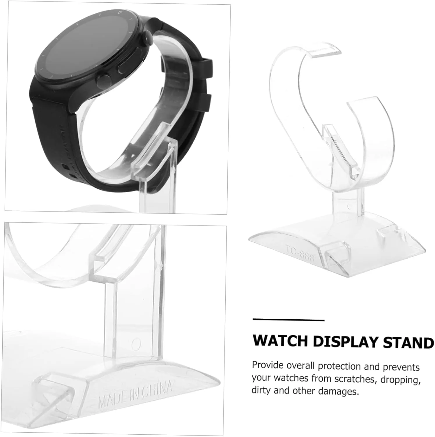 and Storage GALPADA superimpose accordion office infest 20pcs Transparent Watch Display Stand Jewelry Organizer for Watches Prevents Scratches and Damage for Showcase 