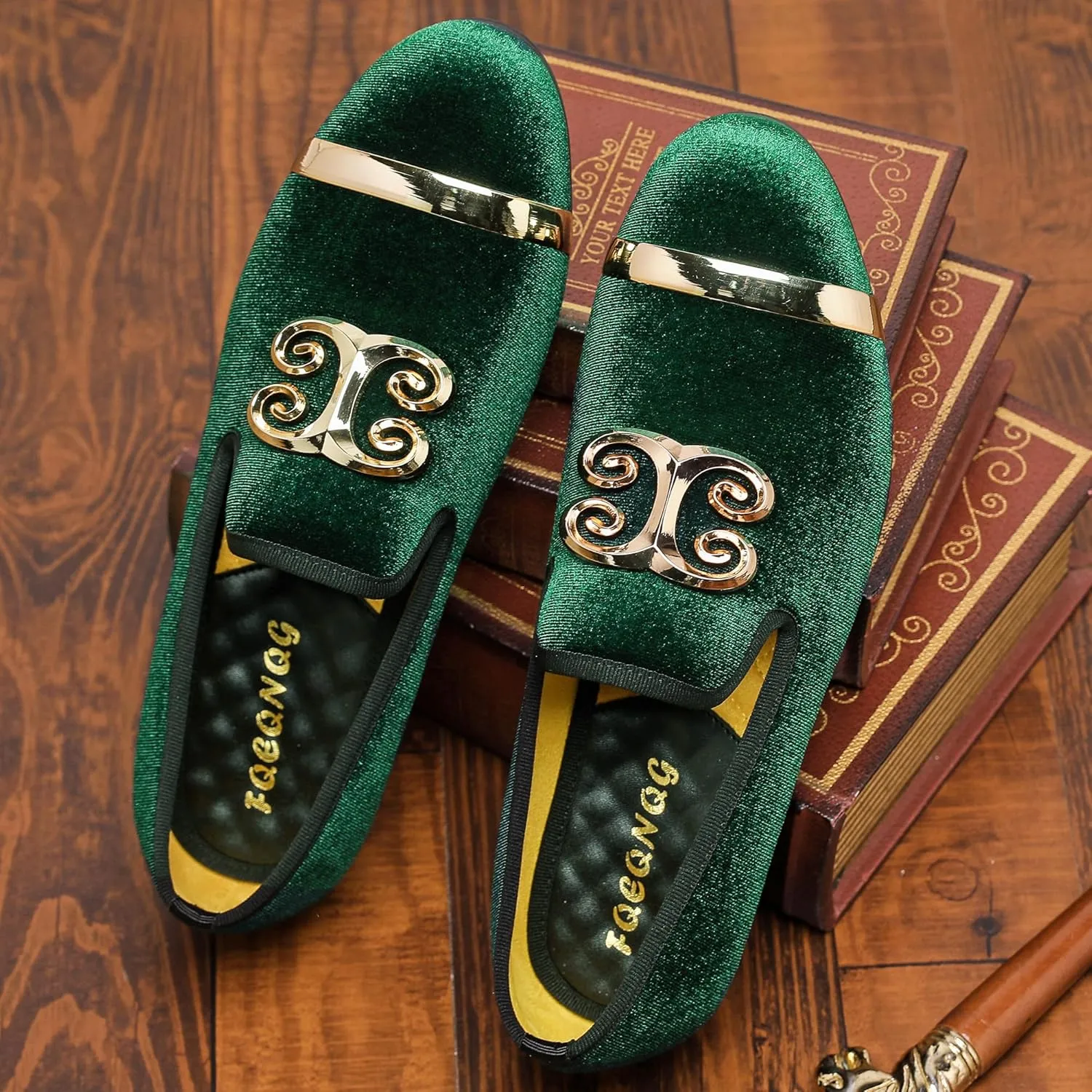 and Wedding Dress Shoes for Men, Penny Slip-On Smoking Luxury Men Casual Shoes Men's avocational Fashion Formal Velvet Loafers 