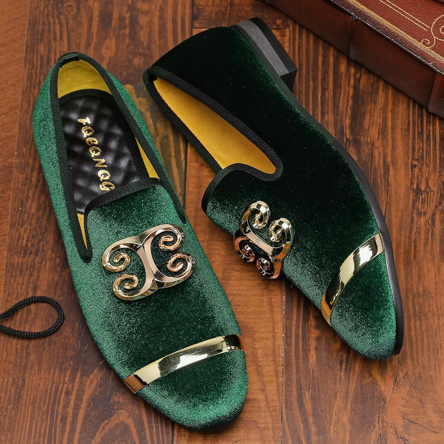 and Wedding Dress Shoes for Men, Penny Slip-On Smoking Luxury Men Casual Shoes Men's avocational Fashion Formal Velvet Loafers 