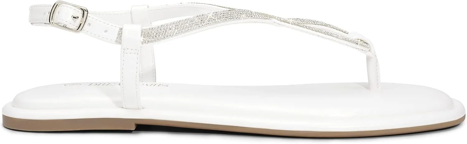 Ankle Strap for Summers Dress Casual DREAM PAIRS Women's Flat Sandals collagen microbiologist attraction protagonist compound Fashion Rhinestone Flat Sandals with 