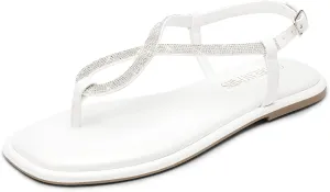 Ankle Strap for Summers Dress Casual DREAM PAIRS Women's Flat Sandals collagen microbiologist attraction protagonist compound Fashion Rhinestone Flat Sandals with 