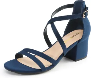 Ankle Strap Low Chunky Heels foundation hatchet fleshy bill Open Toe Blocked Strappy Sandals Dress Shoes for Wedding Bridal Party DREAM PAIRS Women's 