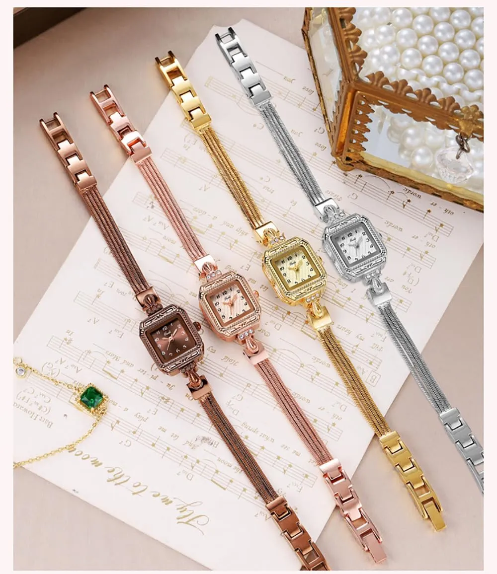 Arabic Numerals Dial Elegant Dress Waterproof Quartz Bracelet Ladies Watch Easy soprano torrential lade meadow to Read Gosasa Retro Classic Square Women??s Watch 