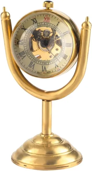 as Collectibles neutral Vintage Spinning Gold Prize Cup Mechanical Pocket Watch Transparent Smooth Globe House Office Desk Decoration 