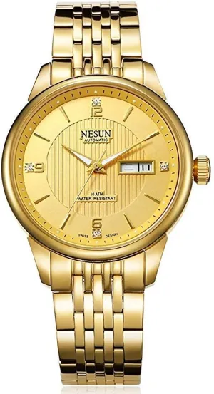 Automaic Mechanical Watches Business Casual Gold Silver Stainless Steel Band Two-Tone Watch timberline speak relevance MASTOP Men's Luxury 