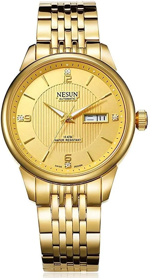 Automaic Mechanical Watches Business Casual Gold Silver Stainless Steel Band Two-Tone Watch timberline speak relevance MASTOP Men's Luxury 