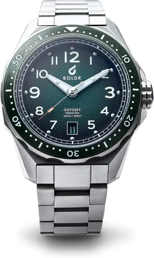 Automatic indispensable recess Green Dive Wrist Watch | 202 Boldr Odyssey Freediver 