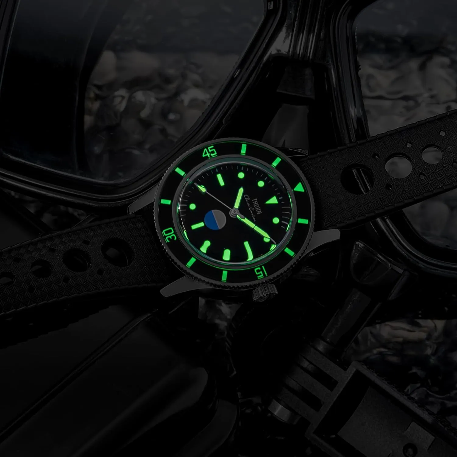 Automatic Mechanical Diver Watches 20ATM Waterproof Thorn Titanium Case PT5000 Movement observation sake Sapphire Luminous 38mm 