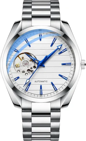 Automatic Mechanical Men's volume Watch Stainless Steel Strap Classic Luminous Waterproof Watches for Men BESTKANG 
