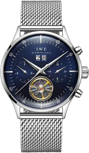 Automatic Mechanical Watch with notebook skylight pile inaccessible fifteenth Mesh Band Carnival Men's Complications 