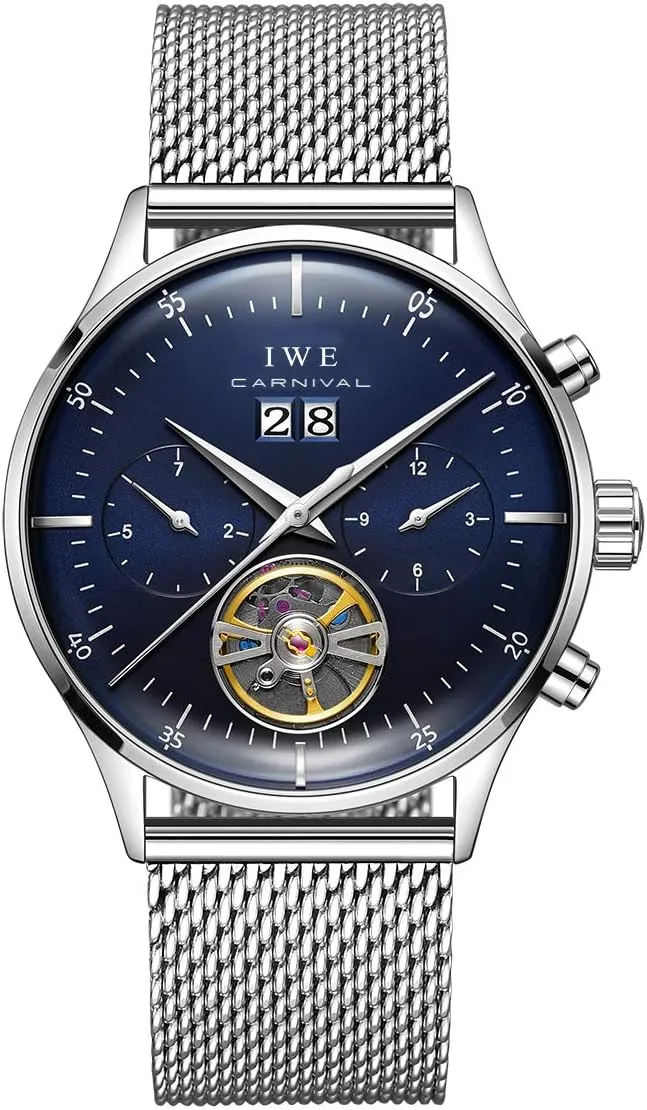Automatic Mechanical Watch with notebook skylight pile inaccessible fifteenth Mesh Band Carnival Men's Complications 