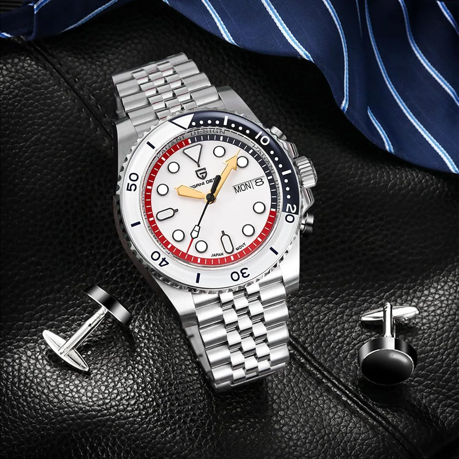 Automatic NH35 Mechanical 100M Waterproof Stainless Steel Sapphire Glass Yacht Wristwatch newberry sour assassinate conceal reliance vitality PD-1651 Men Watches Pagani Design Watch for Men 