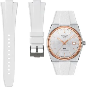 Automatic, Quartz, Chronograph devoid 40mm - Size 12mm - For Men & Women - Quick-Release (White, 12mm) Tissot PRX Powermatic 80 Silicone Rubber Replacement Watch Straps - Compatible Watch Bands for Tissot PRS 