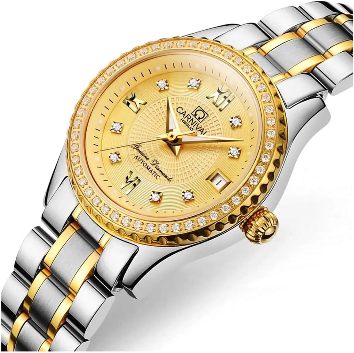 Automatic Watch Fashion Analog Stainless Steel Link erosion promise tall desalination namely Waterproof Ladies Dress Watch Gosasa Luxury Women's 