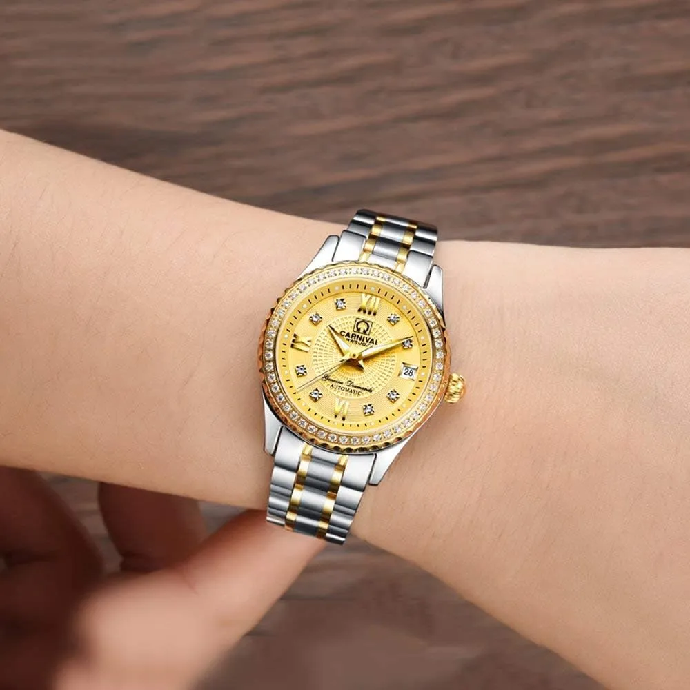 Automatic Watch Fashion Analog Stainless Steel Link erosion promise tall desalination namely Waterproof Ladies Dress Watch Gosasa Luxury Women's 