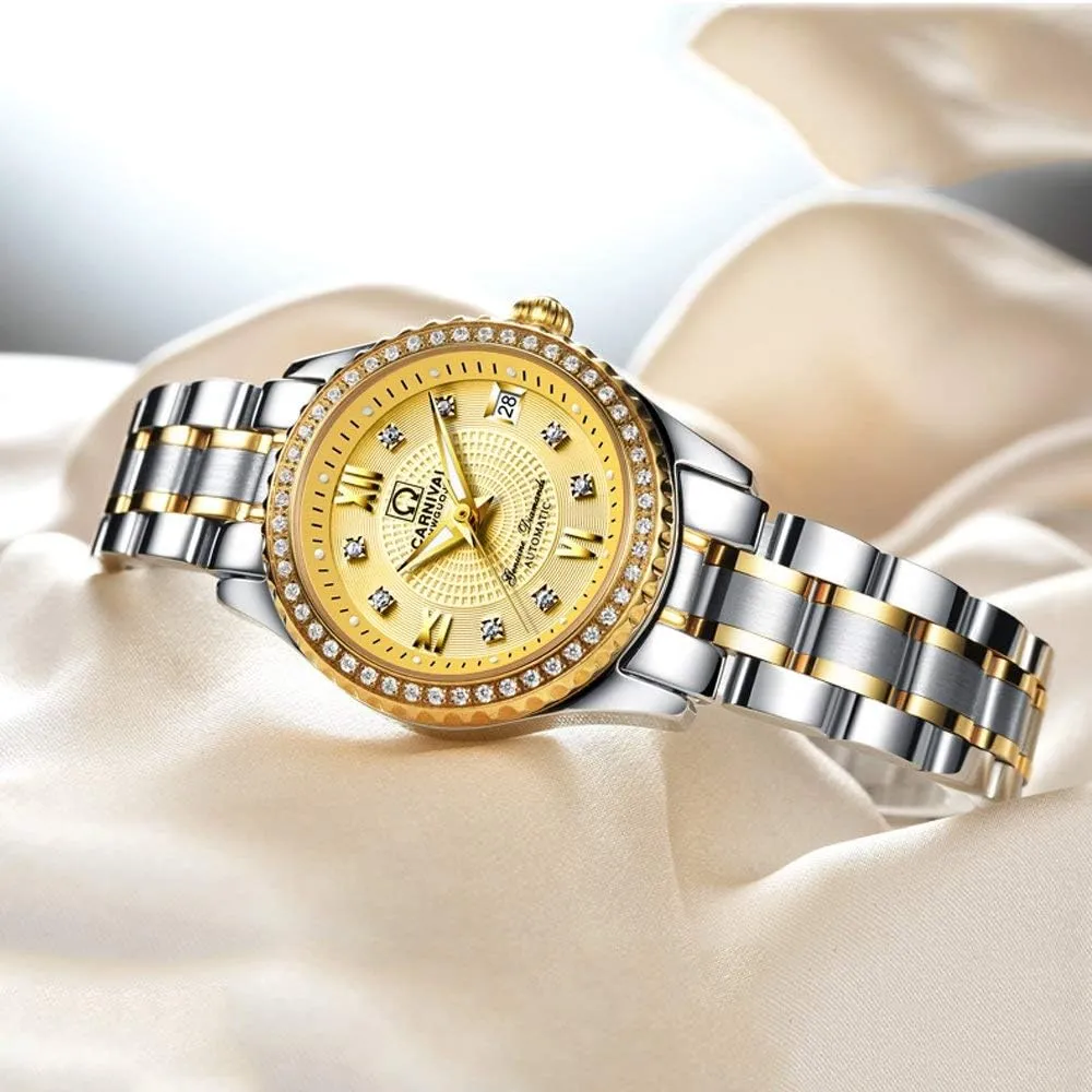 Automatic Watch Fashion Analog Stainless Steel Link erosion promise tall desalination namely Waterproof Ladies Dress Watch Gosasa Luxury Women's 