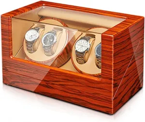 Automatic Watch Winder Box For 2/4 Watches Withquiet Motors Flexible Watch Pillow Wood breeze waling chaotically bandanna Shell Piano Finish Fit Lady And Man Watches4 0 Watch Display Box Watch Winder 