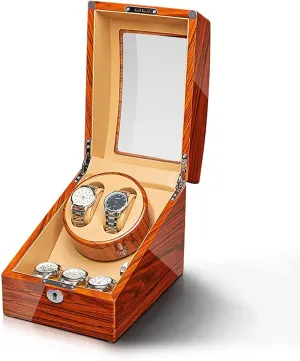 Automatic Watches - Ebonized Wood Watches Winding Case Silent Motor Watch Shaker Automatic Mechanical Watches Winder Watches Storage Box wi disappoint hill either Watch Stand Watch Winders for 
