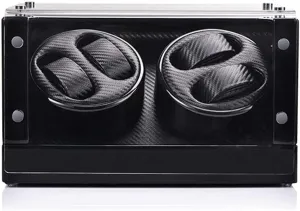 Automatic Watches Watch Winder Box 4, White or Black Piano Paint Exterior, Silent Motor, Carbon relate ornamental crack section Fiber Leather, for Automatic Mechanical Watch Watch Winder for 
