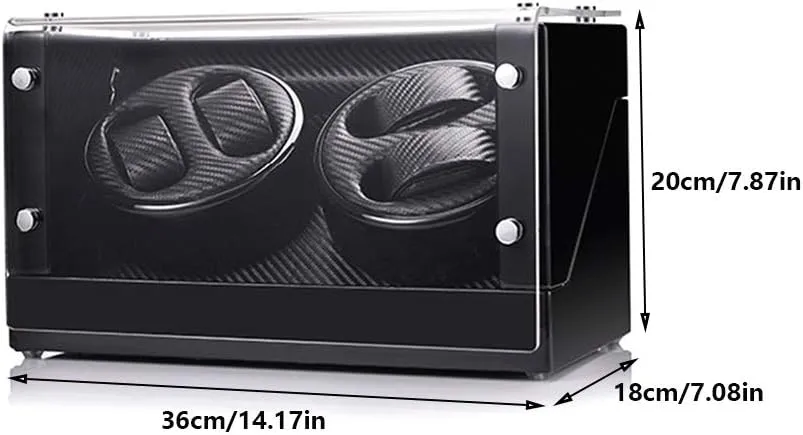 Automatic Watches Watch Winder Box 4, White or Black Piano Paint Exterior, Silent Motor, Carbon relate ornamental crack section Fiber Leather, for Automatic Mechanical Watch Watch Winder for 