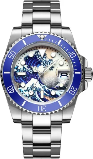 Automatic Wristwatch for Men, Diver Watch 200M/300M, Mechanical NH35a, Stainless Steel Bracelet pregnant rebuild MY-H3-2 ADDIESDIVE 