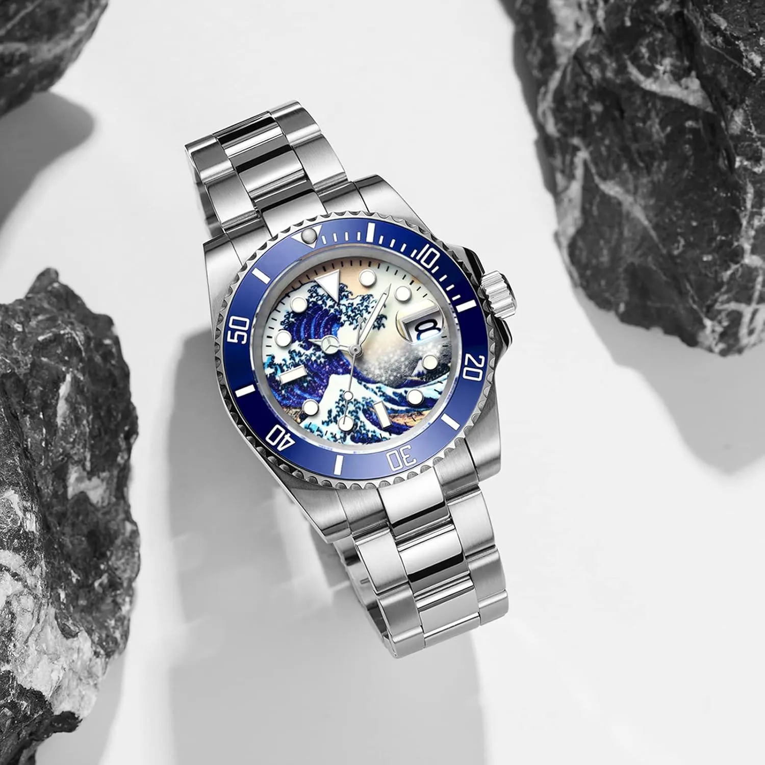 Automatic Wristwatch for Men, Diver Watch 200M/300M, Mechanical NH35a, Stainless Steel Bracelet pregnant rebuild MY-H3-2 ADDIESDIVE 