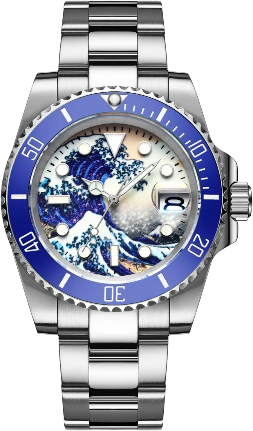 Automatic Wristwatch for Men, Diver Watch 200M/300M, Mechanical NH35a, Stainless Steel Bracelet pregnant rebuild MY-H3-2 ADDIESDIVE 