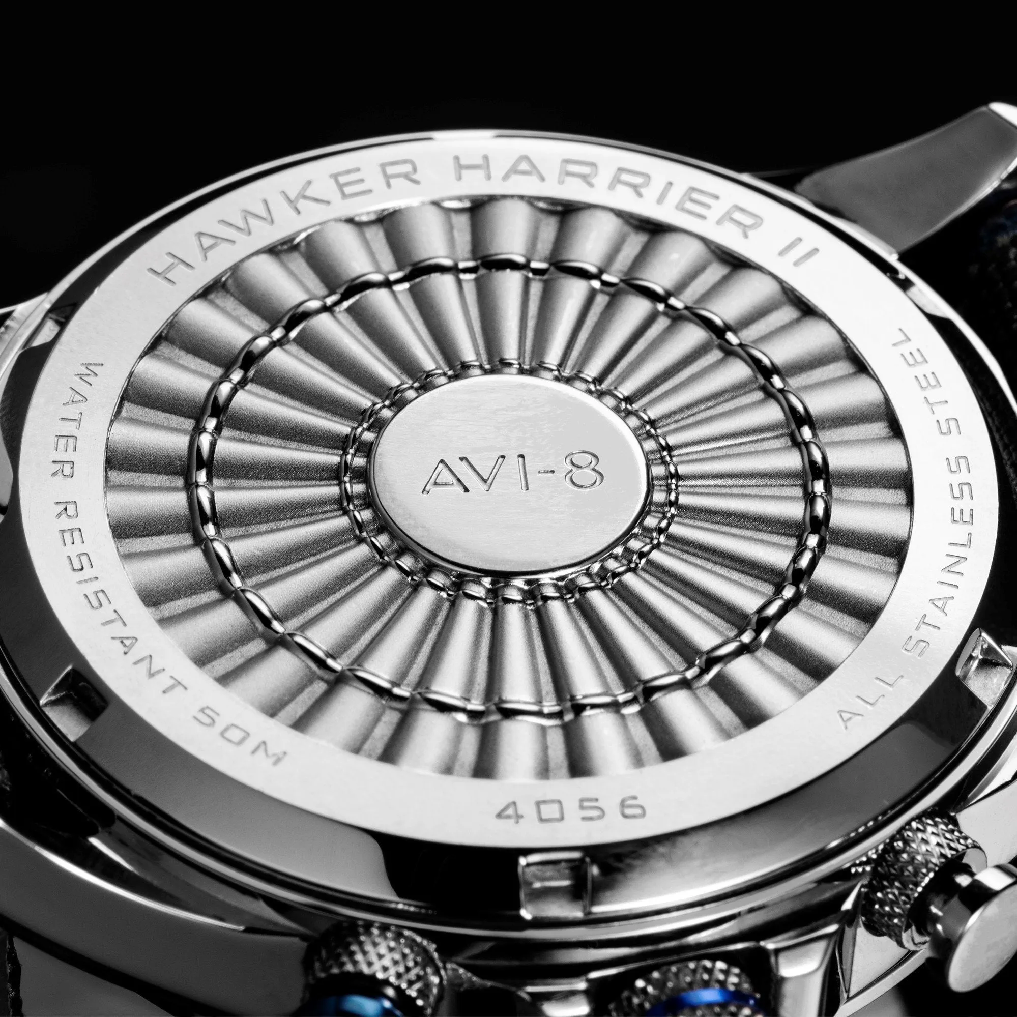 AVI-8 Admiral Blue Steel Hawker Harrier Chronograph Watch AV-4056-01