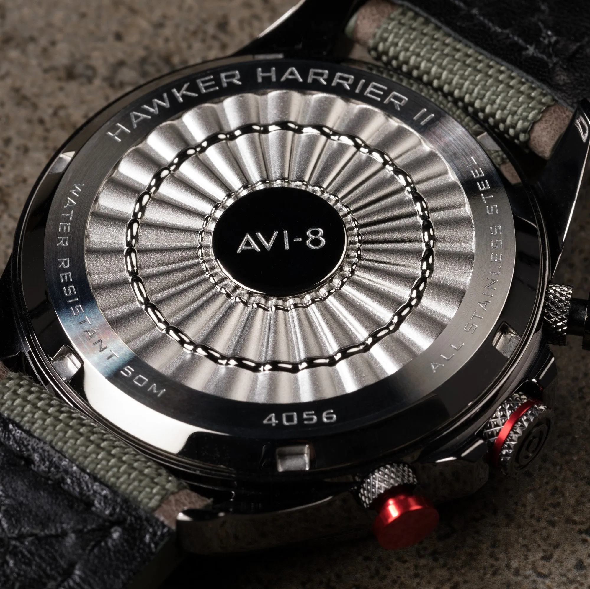 AVI-8 Gunmetal Dark Earth Hawker Harrier Chronograph Watch AV-4056-03