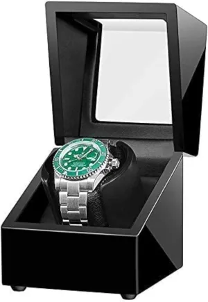 await Storage Case Automatic Watch Winder, Single Watch Display Holder, Electric Mechanical Watch Shaker, Quiet Rotation 