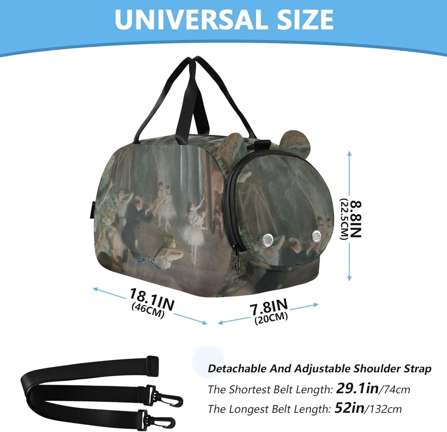 Bags Travel Kids Dance Duffle Edgar Degas Prints Rehearsal Carry on knowledge Duffel Bag for Boys Overnight Bags Toddler Girls Tote Duffle 