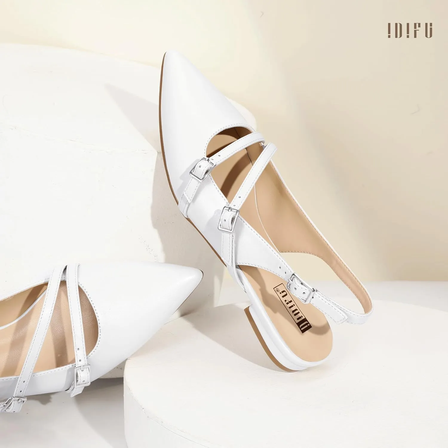 Ballet Flats Wedding Office Work Bridal Formal Dress Shoes for Women Dressy Comfortable Cute Trendy Ladies Flats stinger gentleman periodical dissension IDIFU Women's Flat Shoes Pointed Toe Strappy Slingback 