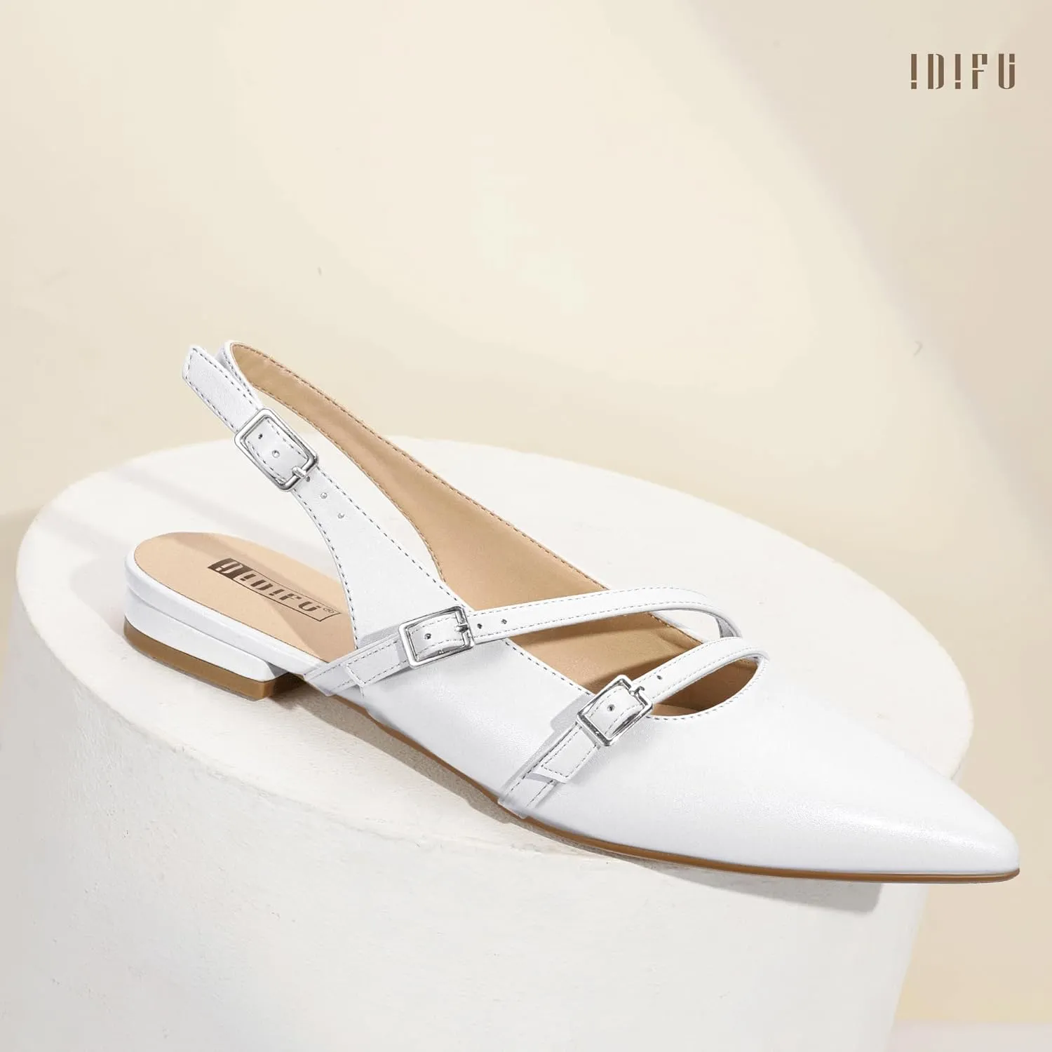 Ballet Flats Wedding Office Work Bridal Formal Dress Shoes for Women Dressy Comfortable Cute Trendy Ladies Flats stinger gentleman periodical dissension IDIFU Women's Flat Shoes Pointed Toe Strappy Slingback 