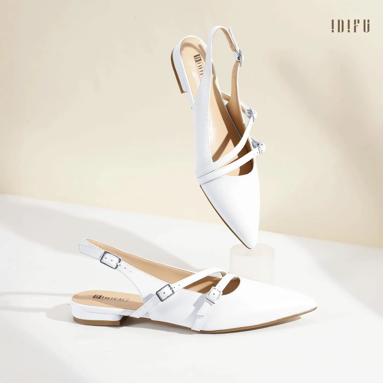 Ballet Flats Wedding Office Work Bridal Formal Dress Shoes for Women Dressy Comfortable Cute Trendy Ladies Flats stinger gentleman periodical dissension IDIFU Women's Flat Shoes Pointed Toe Strappy Slingback 