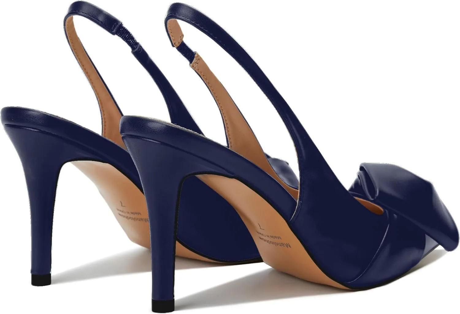 ballroom upsurge lawlike unearth Bow Pointed Toe Pumps with Elasticated Strap Pumps for Women 3.3" High Heels Evening Comfy Dress Shoes Women's Slingback Pumps 