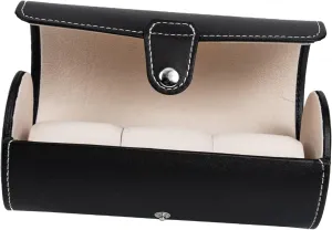balm and Damage Pu Leather Watch Case Slot Travel Organizer for Watches Jewelry Compact Storage Box for Men Women for Travel Home Display Protects against Scratches 