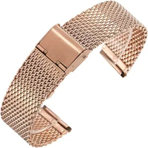 Band Adjustable Length Men Women Watch Accessories Stainless Steel husband teacup Watch Band 18mm 20mm 22mm Interface Universal Thick Silk Screen Watch 