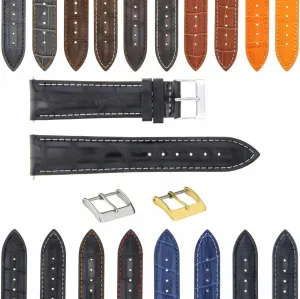 Band costume interconnect Strap With Deployment Clasp Compatible With Bulova Watch 3B Ewatchparts 17-24mm Leather Watch 