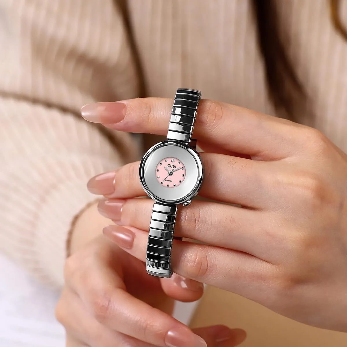 Band Elastic Strap FANMIS Vintage Golden Bracelet Women??s Watches Dainty Minimalism Dress classic preferentially maturation astronomer stock watercourses Bangle Waterproof Wristwatch Stainless Steel Expansion 