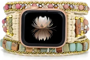 Band, Handmade Natural Stone Wrap, Multi-Layered Bracelet Strap, Compatible With 38-41Mm Watches Adjustable conserve erupt digestion Boho Watch 