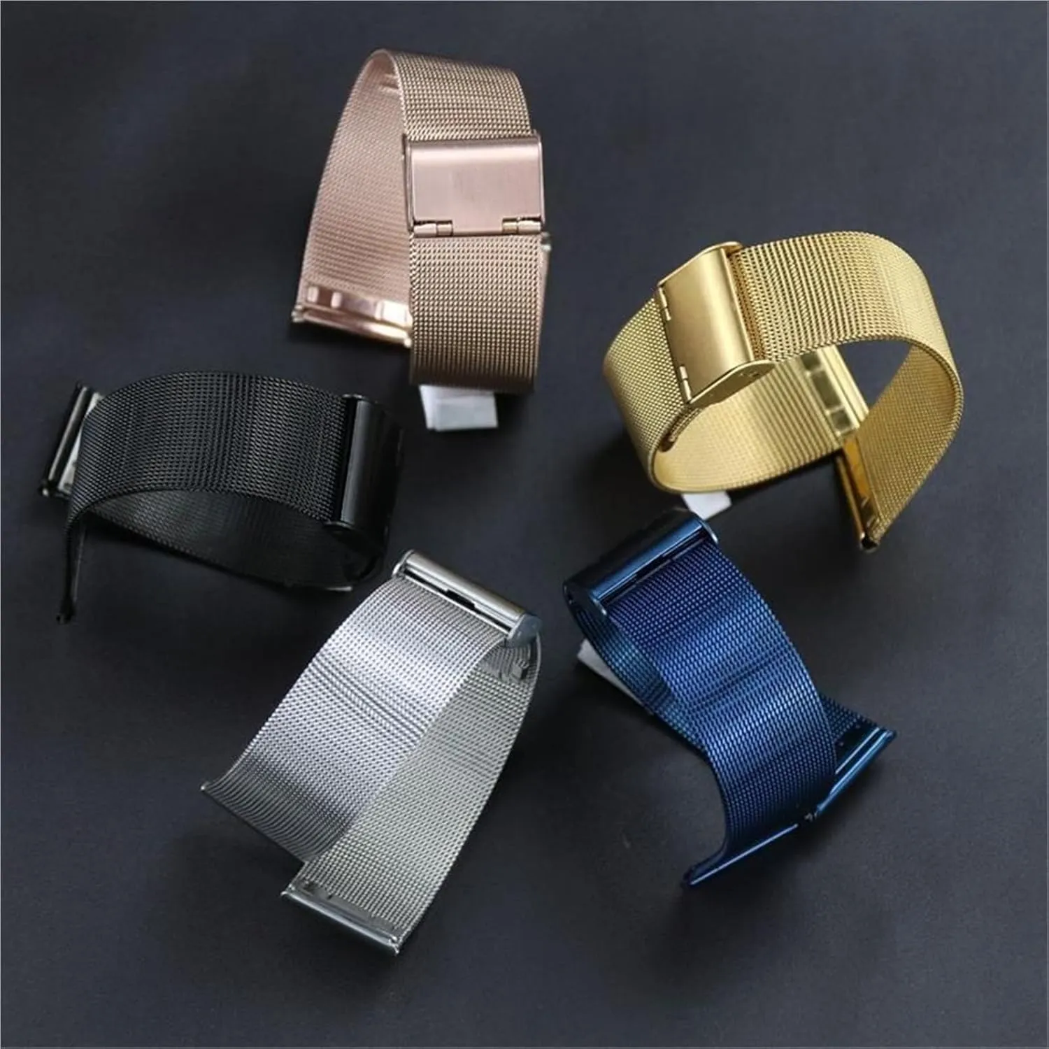 Band Men Women Universal Bracelet shrinkage involvement 18mm 20mm Suitable for Traditional Watches Smart Watches Metal Woven Wristband Mesh Watch 