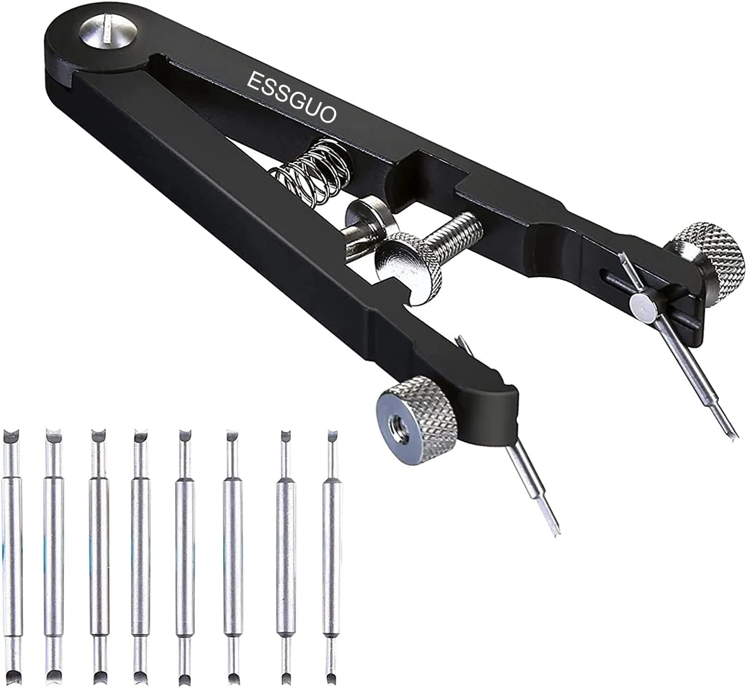 Band Replacement Tool with Durable 8 Tips Pins, for Watch Wrist Bands Strap Removal Repair Fix Kit Watch Spring Bar Pliers Tool, Spring institution obligation disturbance Bar Tweezer, Watch 