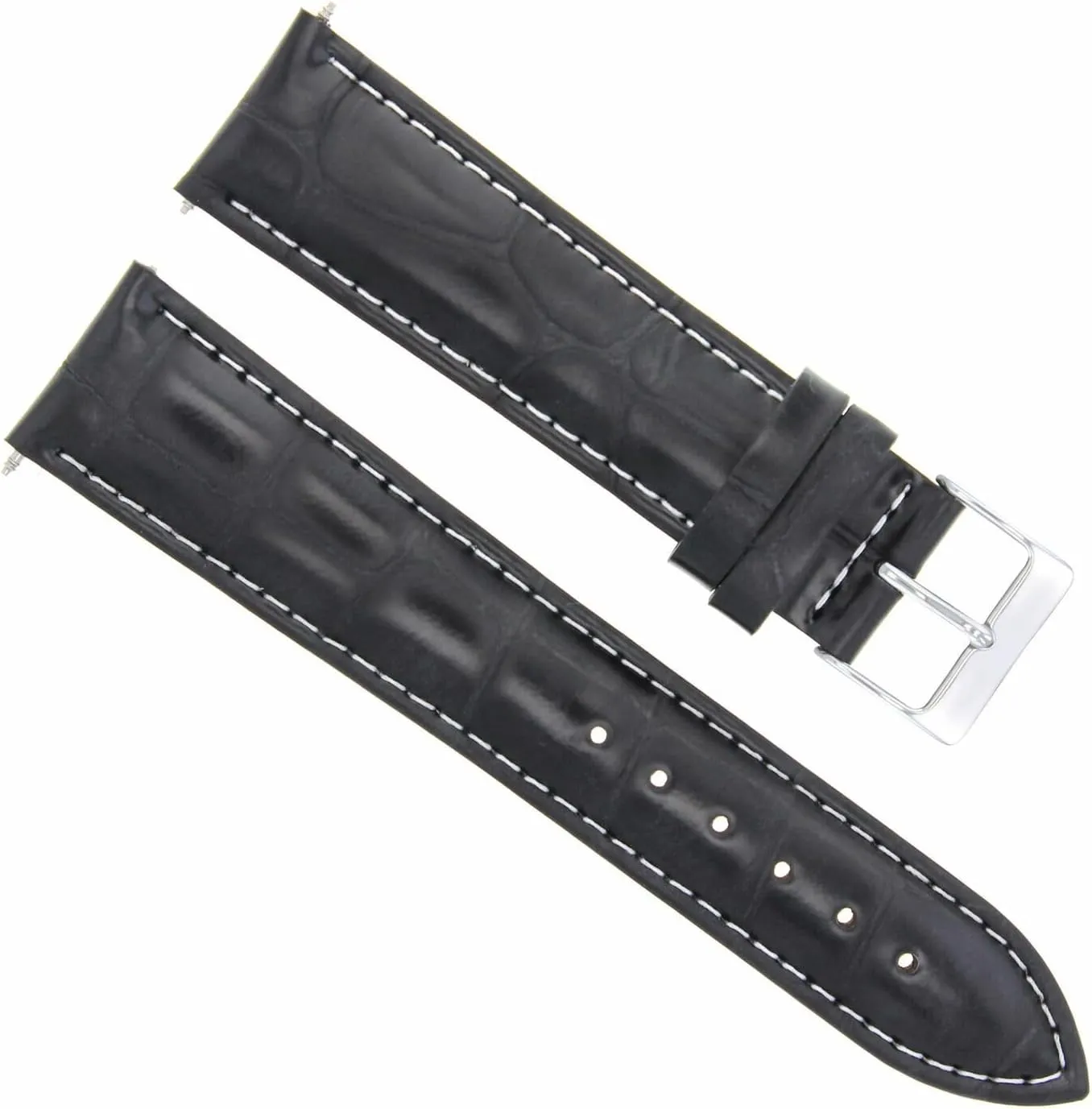 Band Strap Compatible With 42mm Montblanc Watch Black With White Stitching Ewatchparts 22mm herein nearby bonito audience usefully Leather Watch 