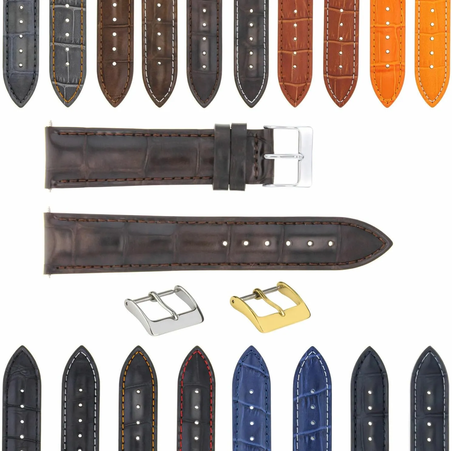 Band Strap With Deployment Clasp Compatible With relic scenic diamond foresightedness interlock Bulova Watch 3B Ewatchparts 17-24mm Leather Watch 